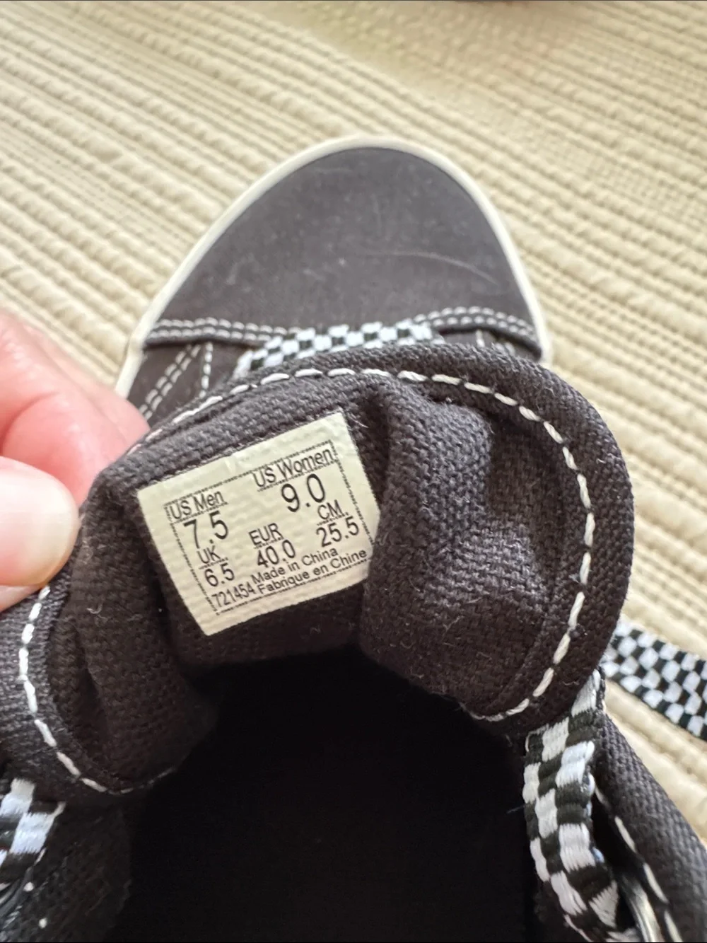 Vans Black and White Checkerboard Laced Sneakers